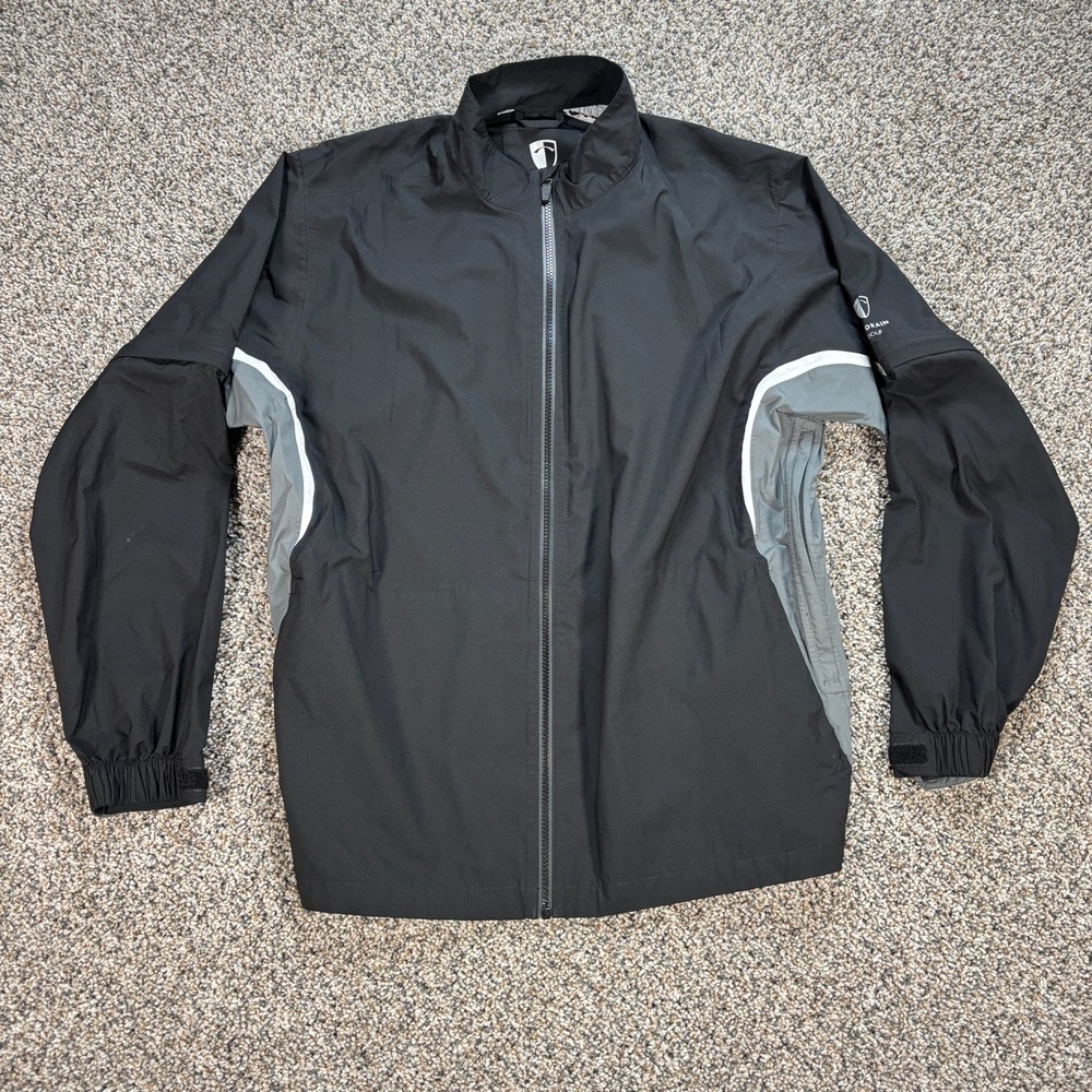 ShedRain Golf VortexVent Men's Large Black Grey Full Zip Rain Jacket Outerwear